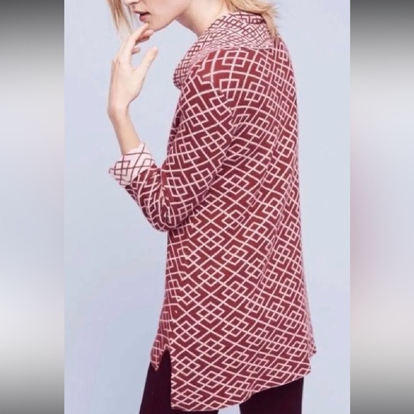 ANTHROPOLOGIE MOTH Cowl Neck Burgundy Alpaca Blend Sweater Size XS - Picture 3 of 11